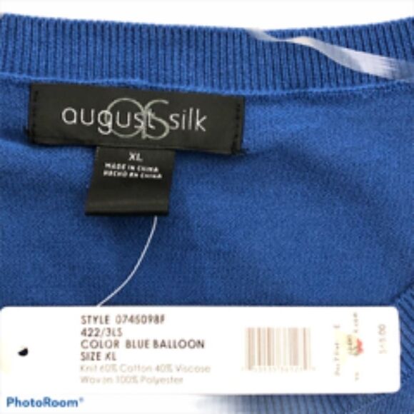 August Silk Mixed Media Peplum Blouse - Picture 4 of 5